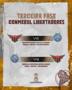 Definido data e horário dos confrontos do Bahia pela Libertadores