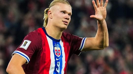 Haaland marca cinco e se desculpa: Noruega goleia