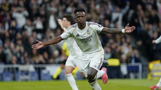 Vini Jr brilha em grande vitória do Real Madrid contra a Real Sociedad